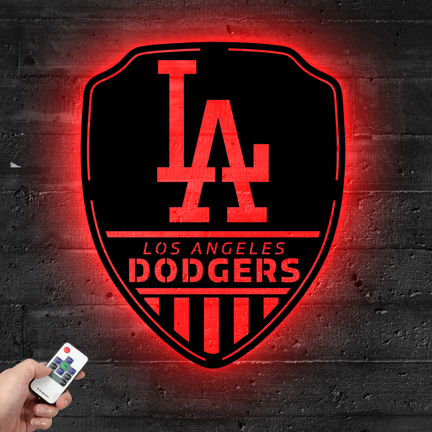 Shield Los Angeles Dodgers Metal Sign with LED Light MLB Baseball Lover ...