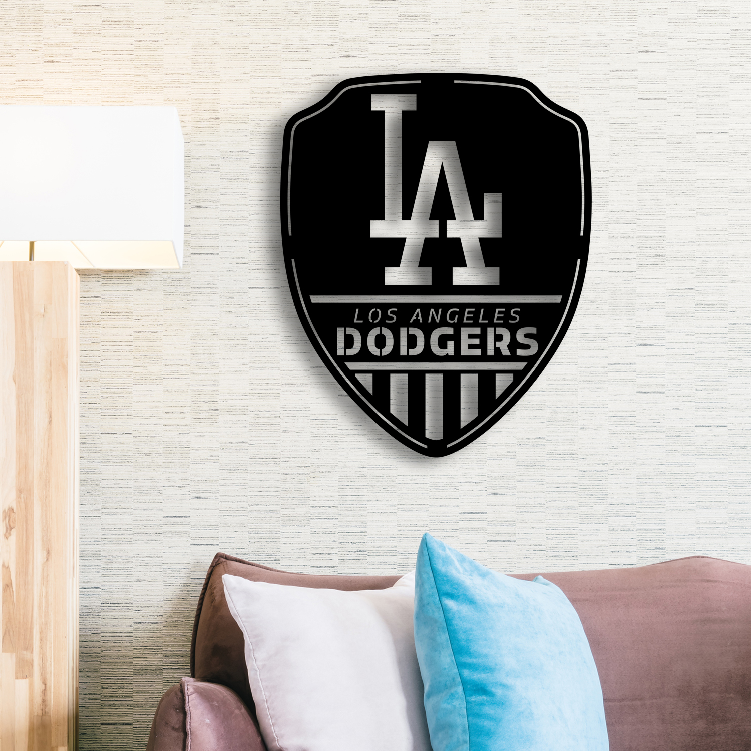 Shield Los Angeles Dodgers Metal Sign with LED Light MLB Baseball Lover ...