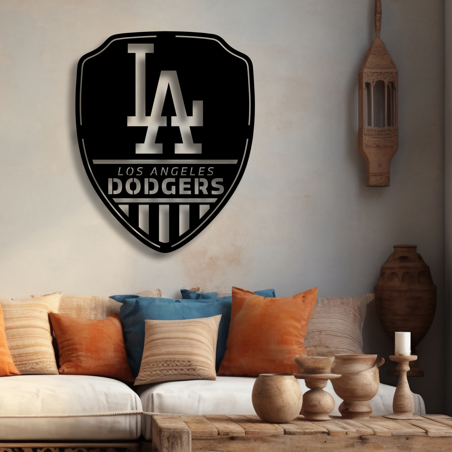 Shield Los Angeles Dodgers Metal Sign with LED Light MLB Baseball Lover ...